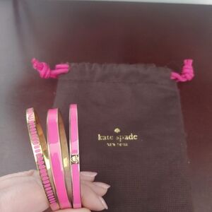 Kate Spade Pink and Gold Bangle Set
